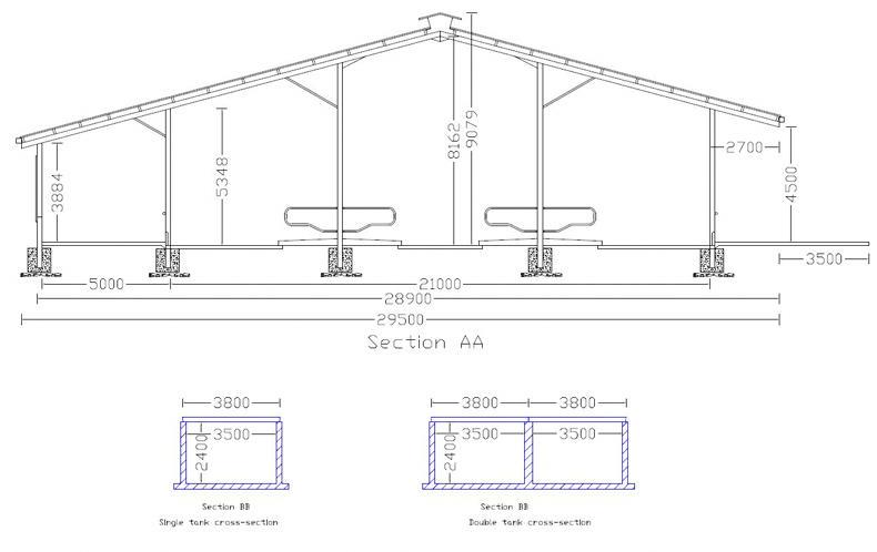 Costs and design details for 160-cow cubicle shed suitable 