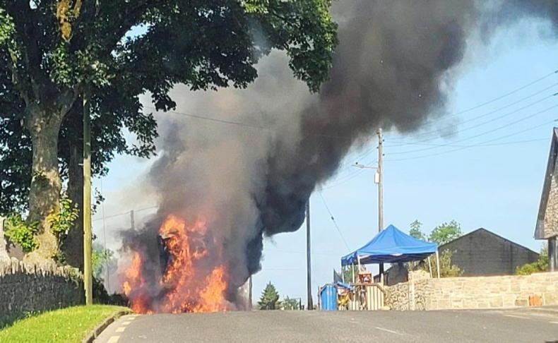 Lorry load of straw lost in Leitrim fire